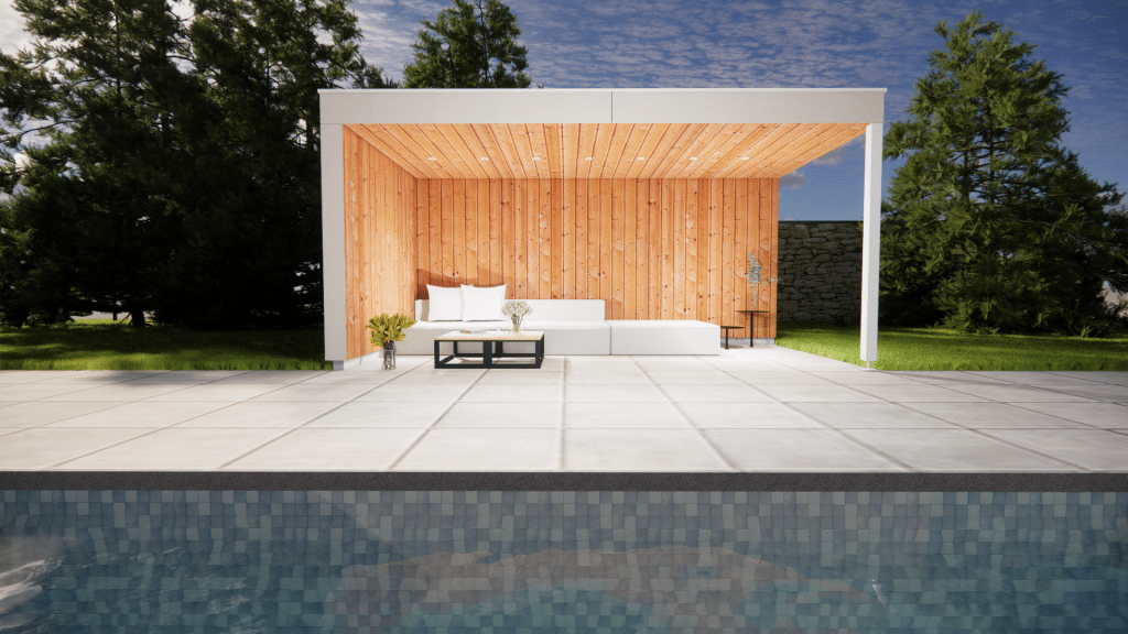 pergola en bois 3D