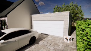 garage en bois 3D